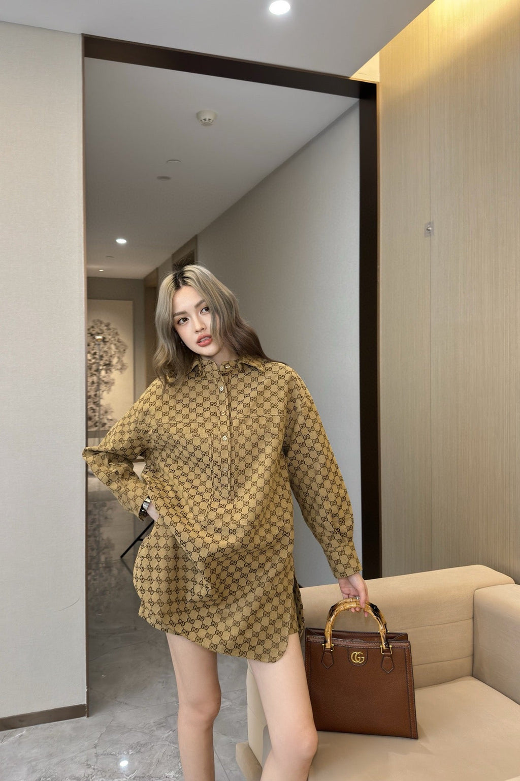 GG Fashion printed stand-up collar 0725062013