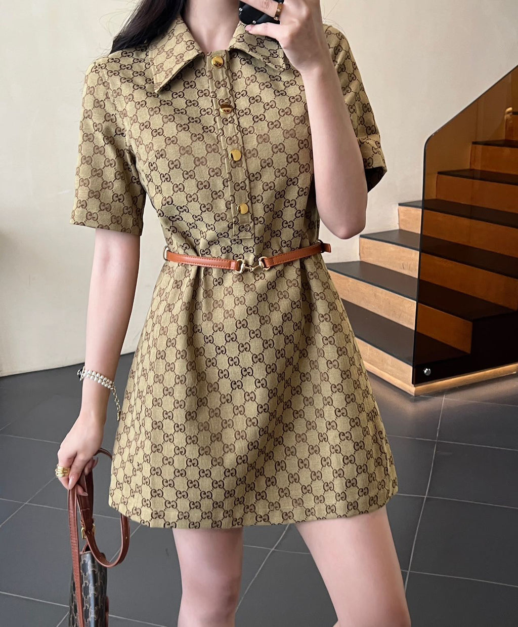 GG Fashion printed stand-up collar 0725062014