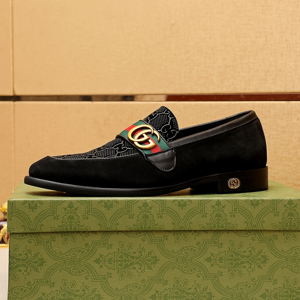 Men's luxury leather pattern loafers