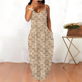 Classic Print V-Neck Pocket Cami Dress 3D1025063025