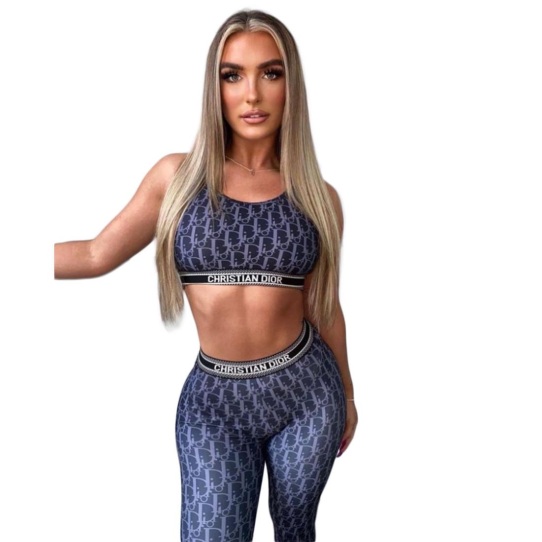 Fashionable sports vest + trousers casual two-piece set XC0823103109