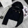 High end hooded knitted sweater 1024111506
