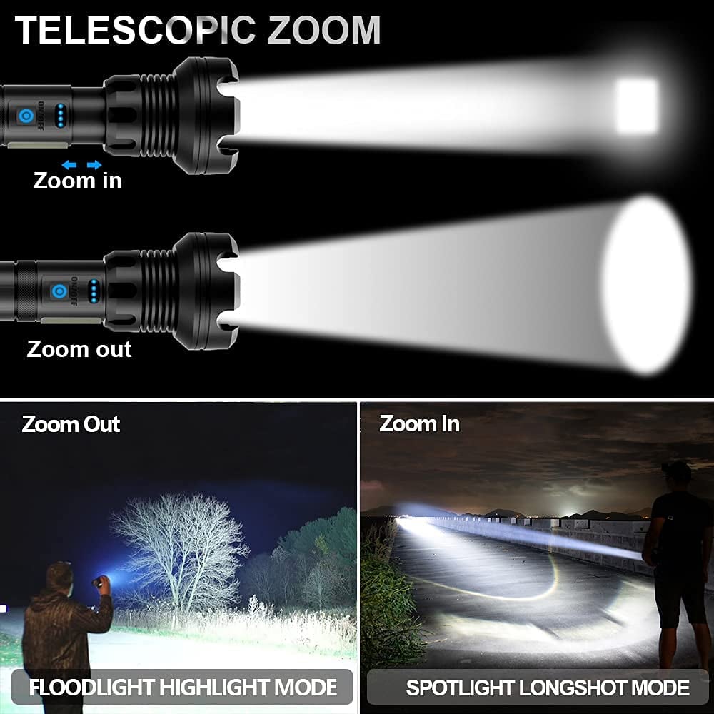 🔦 60% OFF! 🎉 90000 Lumen Rechargeable Flashlight – Extreme Brightness, Waterproof & Long Battery Life 📦