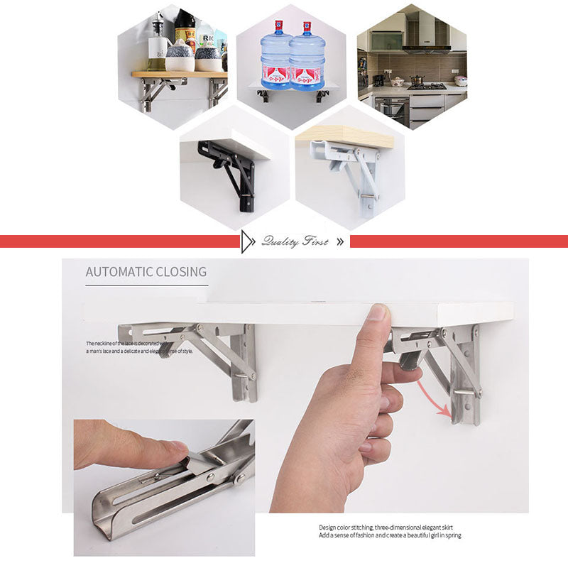 🛋️ 49% OFF NOW! 📚 Instant Fold Multi-Use Bracket – Declutter Kitchen/Study, Space-Saving & Sturdy Organizer in Seconds ✨