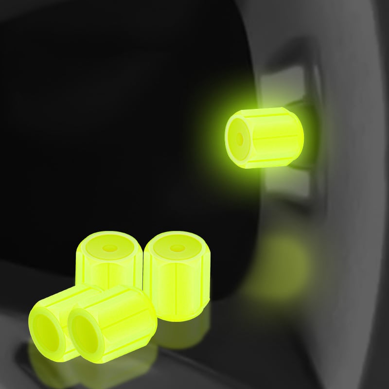 Illuminated valve caps for night drivers